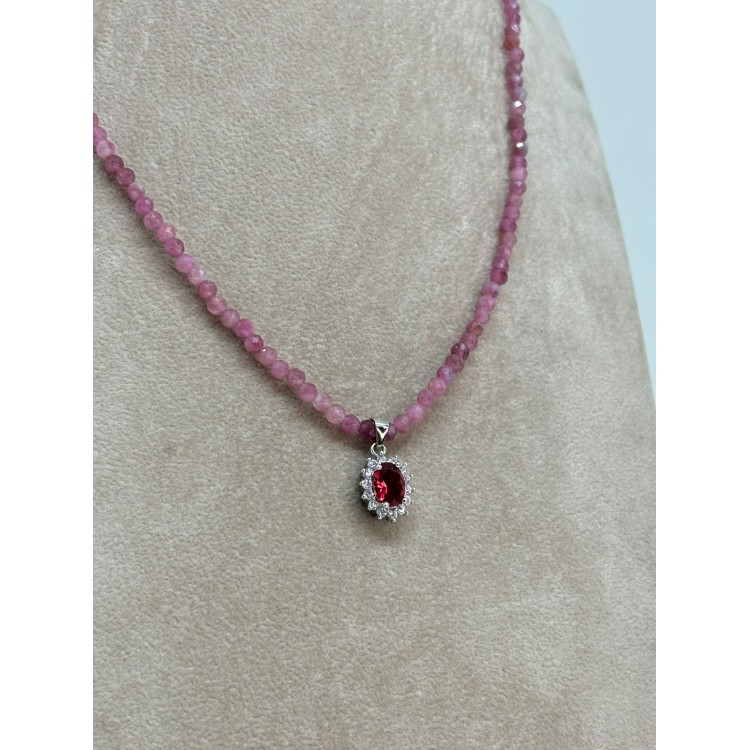 COLLANA DONNA IN TORMALINA ROSA