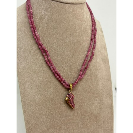 COLLANA DONNA IN TORMALINA ROSA